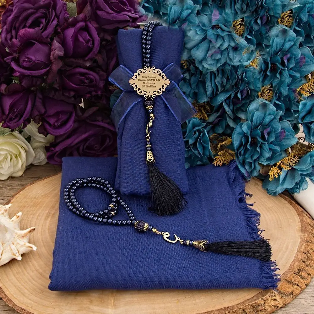 Luxury Muslim Gift Set Women Shawl Hijab Pearl Rosary Islamic Personalized Name Plexi Wholesale Shopping Religious Items Ramadan 2023 Worship Societies Excellent Quality Mevlüt Groups Fashion Ribbon Decorated