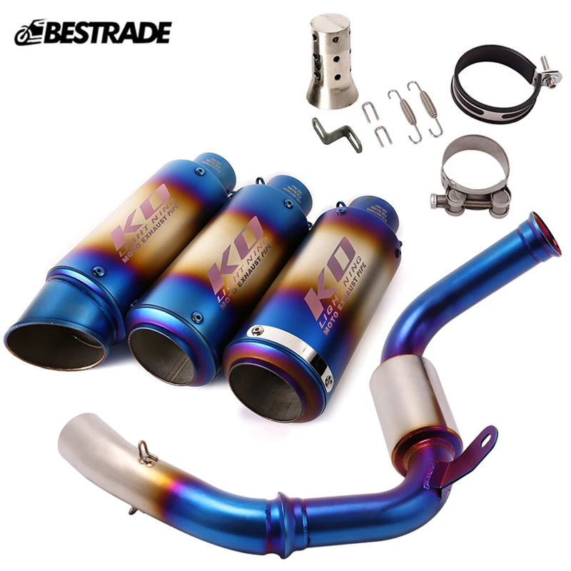 Motorcycle Exhaust System 51mm Mufflers Header Connect Link Pipe Modified For Duke 125 250 390 RC390 2017 2018 2019 2020