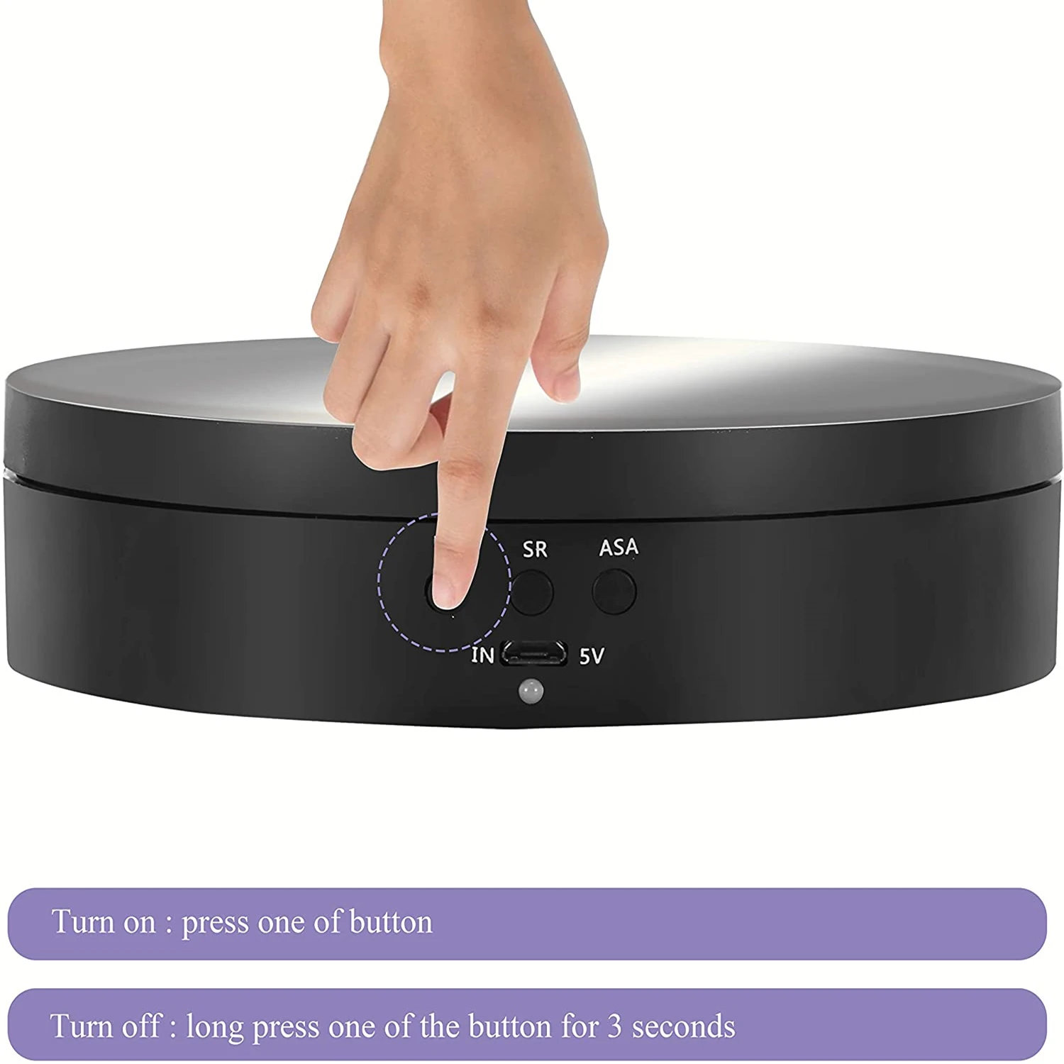 360 Degree Electric Rotating Turntable Stand for Photography Automatic Revolving Platform Perfect for Images Product Display