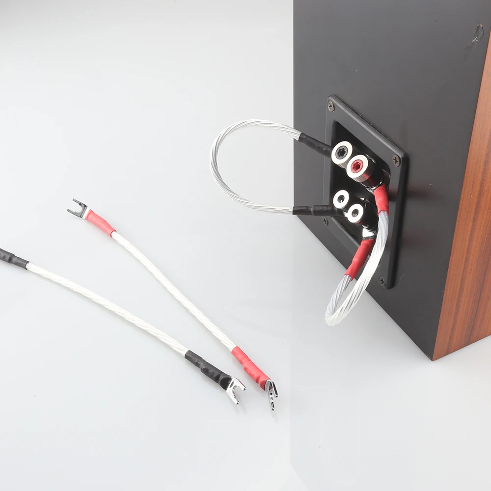 High Quality Audiocrast JUMPER LINKS 4 x 20cm HIFI Jumper Cable OFC Speaker Cable Pure Copper Spade Plugs to Spades
