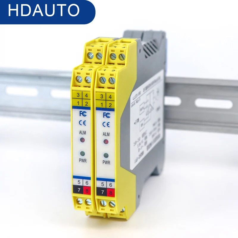 Przekaźnik temperatury na szynę din pt100 rozdzielacz sygnału izolator typu k termopara na analogowe napięcie 4-20ma 010v