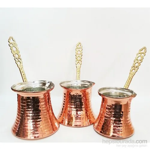 Trb Hammered Copper Coffee Pot 3 Piece Set 2-4-6 3persons