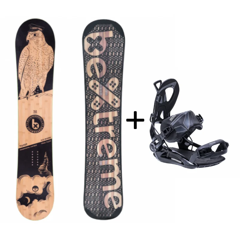 Snowboard Twist BeXtreme measure 152cm with SP Private Black fixations. Snow Freestyle and Freeride for men and women.