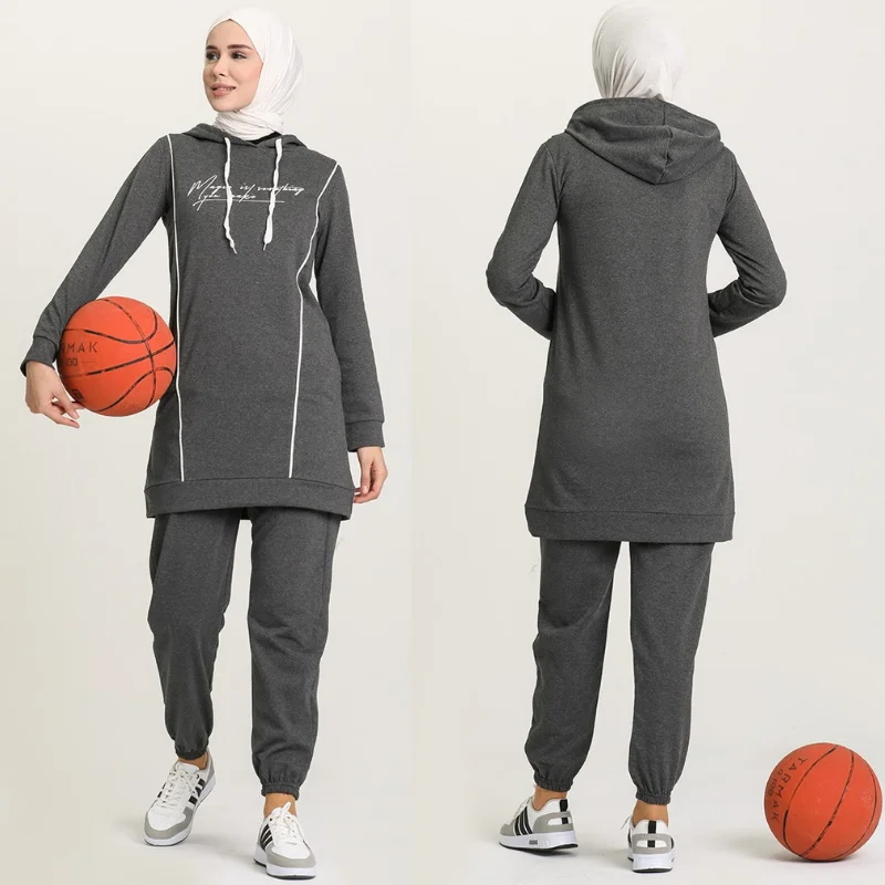 tracksuit set 2021season muslim fashion arabia Dubai fashion trends 100% Made in Turkey abayas hijab clothing muslim sets