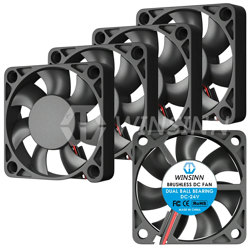 WINSINN 5010 50mm Fan DC 5V 12V 24V Hydraulic / Dual Ball Bearing Brushless Cooling 50x10mm 2PIN [5-Pack]