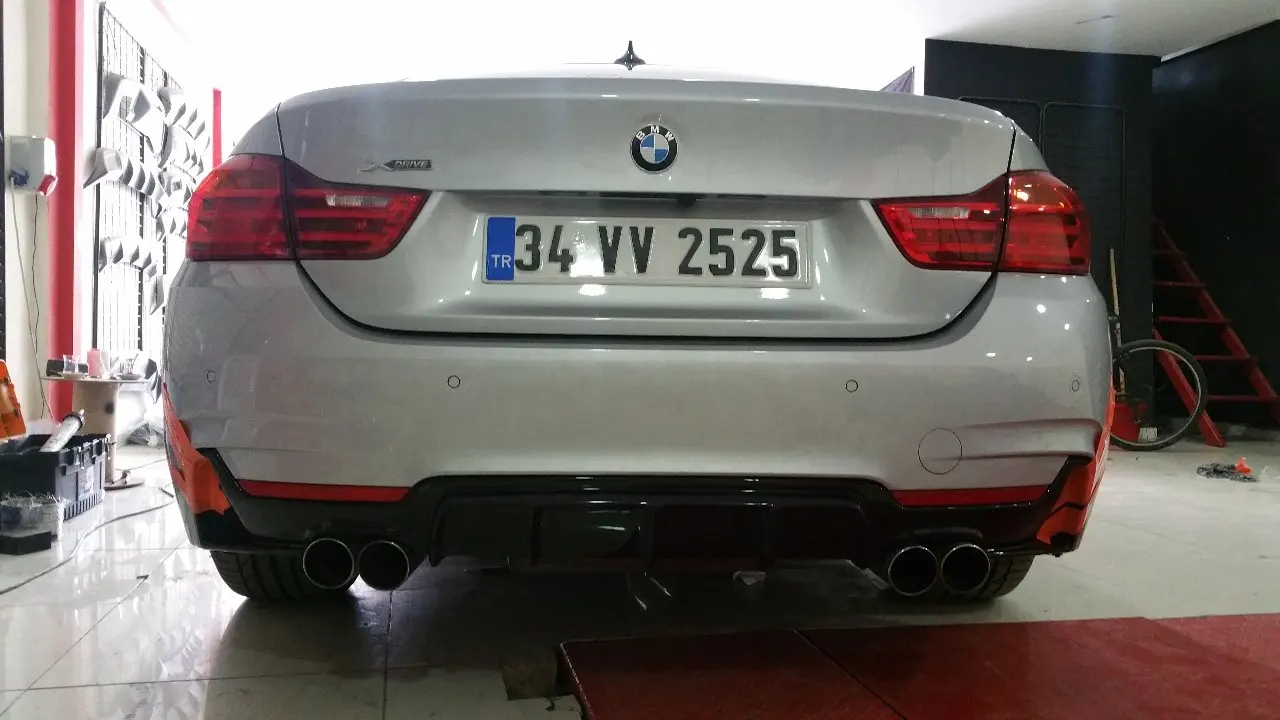 M Performance Still Rear Supplement Sport Tail Diffuser Lip Plastic Glossy Black For BMW F32 F33 F36