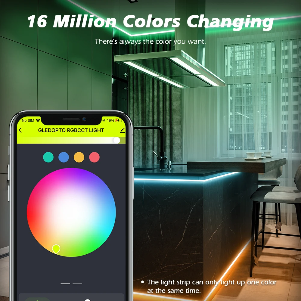 Gledopto Smarthome WiFi 5 in 1 LED Strip Light Controller Work with Tuya Smart Life App/ RF Remote/ Voice Control No Hub Require