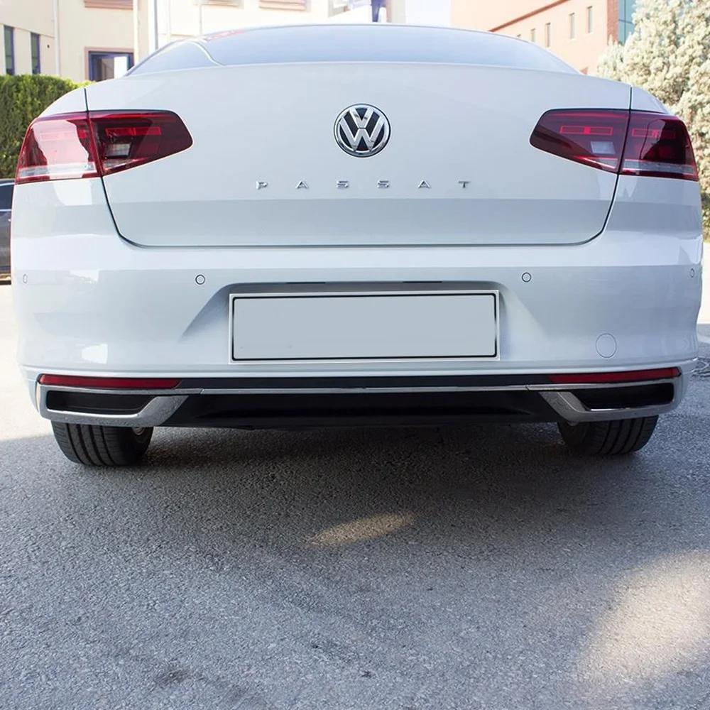 Difusor de marco de escape cromado para VW Passat B8.5, 3 unidades 2019 en adelante Acero inoxidable Diseño modificado de calidad A +