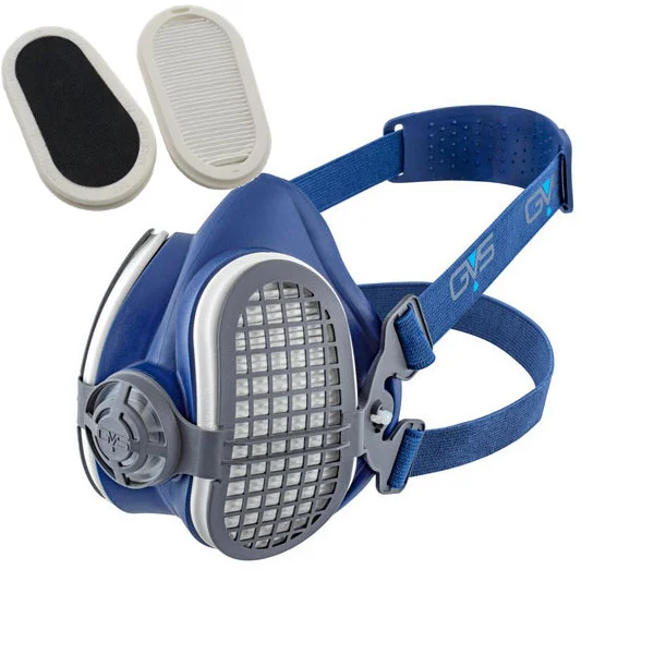 Dust and Nuisance Odor Half Face Mask Respirator GVS SPR502 P3 installed with twin activated carbon P3 filters M-L Size N95 FFP3