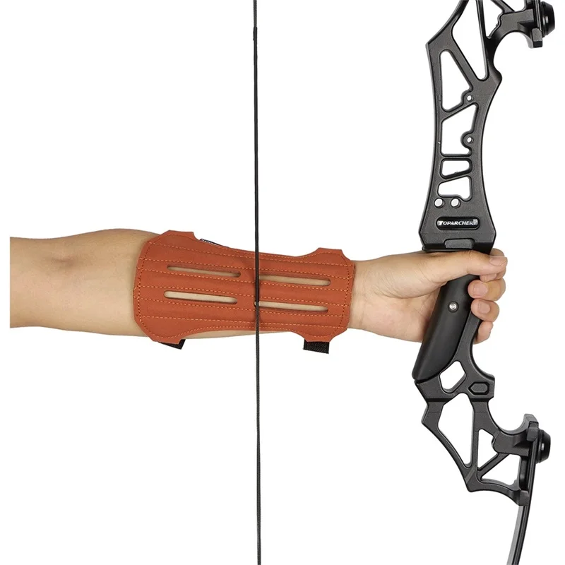 Shooting Archery Arm Guard Soft Suede Leather Archery Arm Guard with Adjustable Straps, Suitable for Protecting Arms