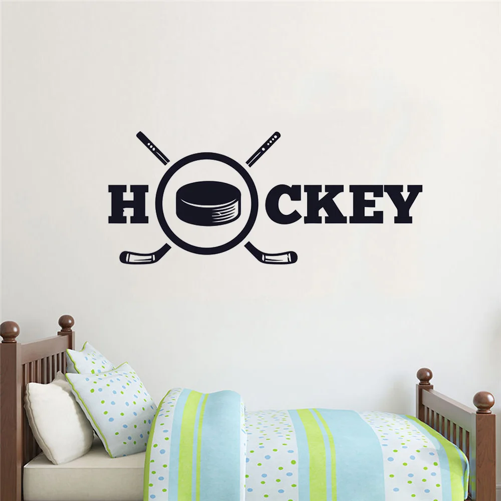 Wall Decal Hockey Wall Sticker Vinyl Decor For Girls Boys Teenager Room Living Room Vinyl Art Sports Poster