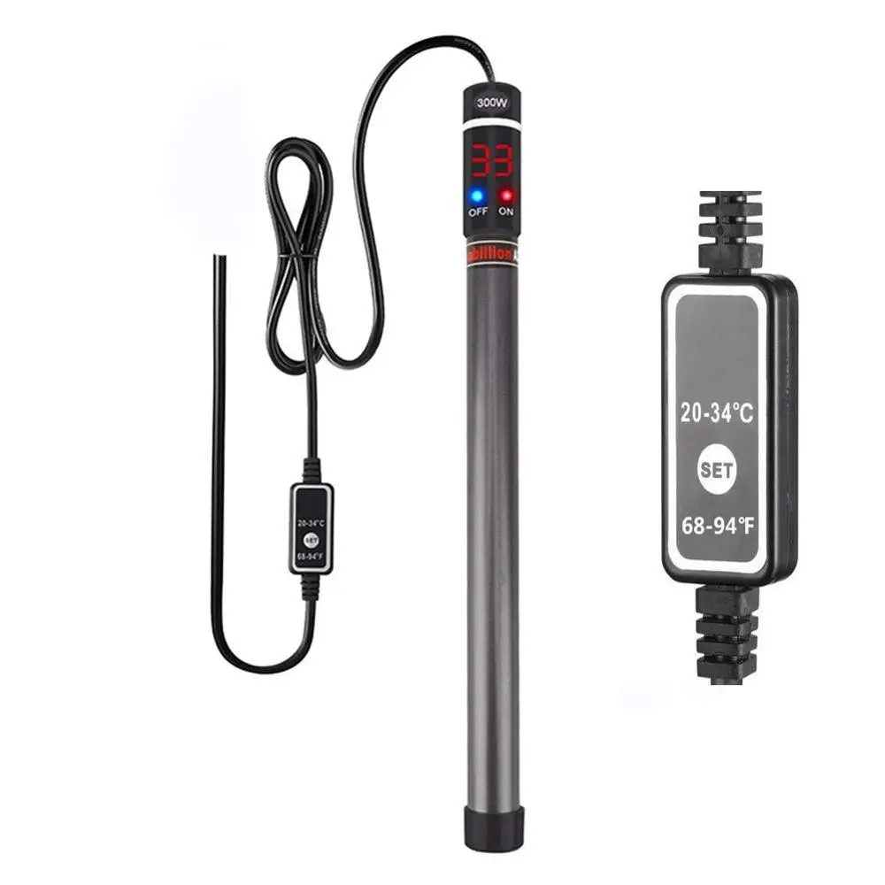 200w 300W 500w Submersible Titanium Aquarium Heater for Saltwater Fresh Water Fish Tank Heating Rod with Intelligen