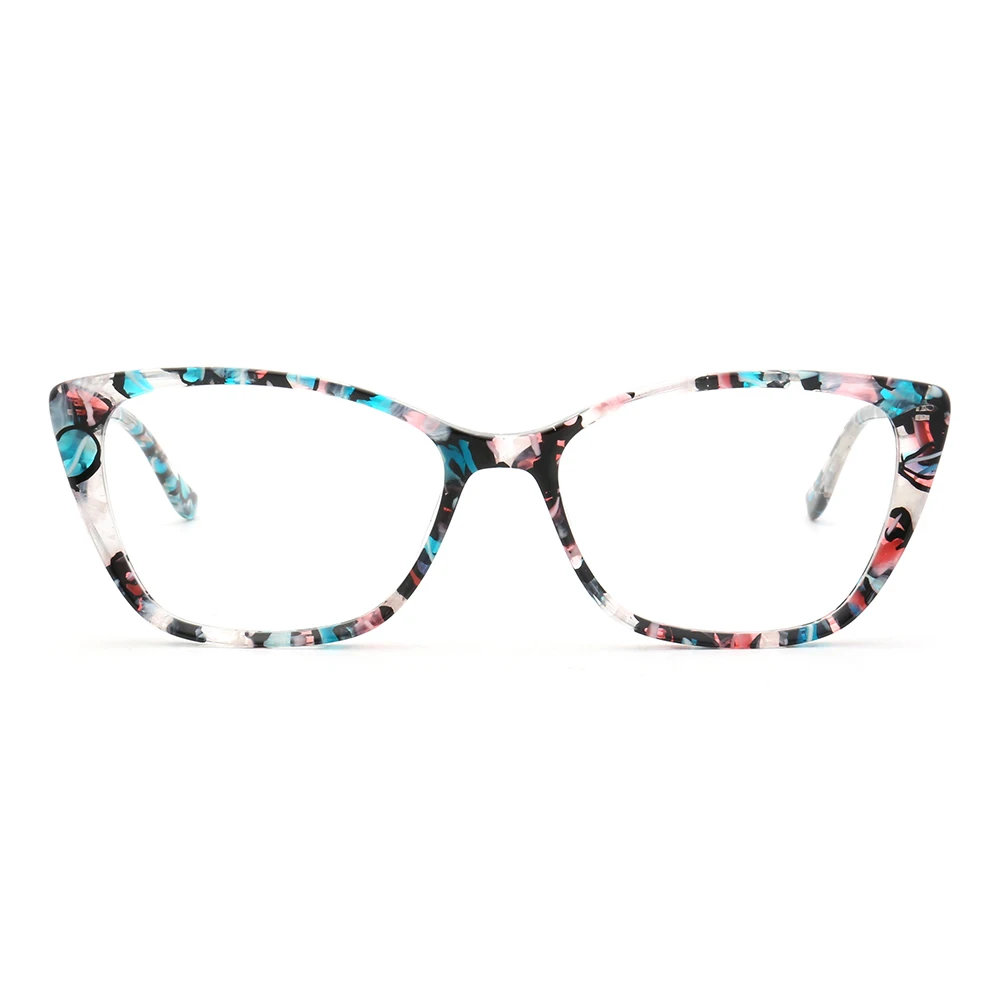 Women Tortoise Shell Cat Eye Eyeglass Frame for Women Optical Glasses Frames Vintage Floral Retro Prescription Myopia Spectacles - view 2
