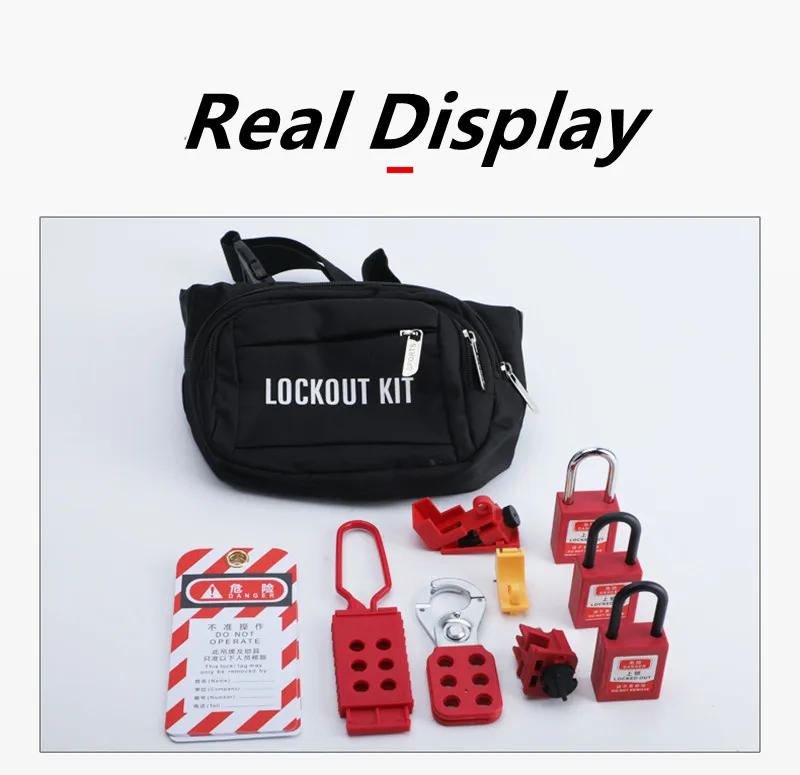 Lockout Tagout Kit สำหรับทั่วไปเบรกเกอร์และวาล์ว,2แท็ก Lockout,1 Lockout Hasp,3 Breaker Lockout,2กุญแจ,1 P