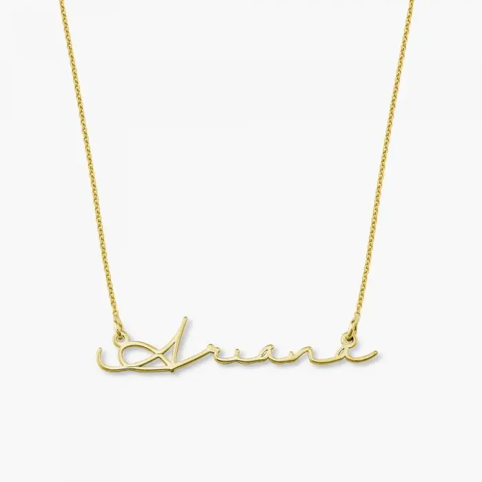 925 Sterling Silver Necklace Special Custom Name Handwriting With Gold Plate Option High Quality Jewelry Gift Men Women