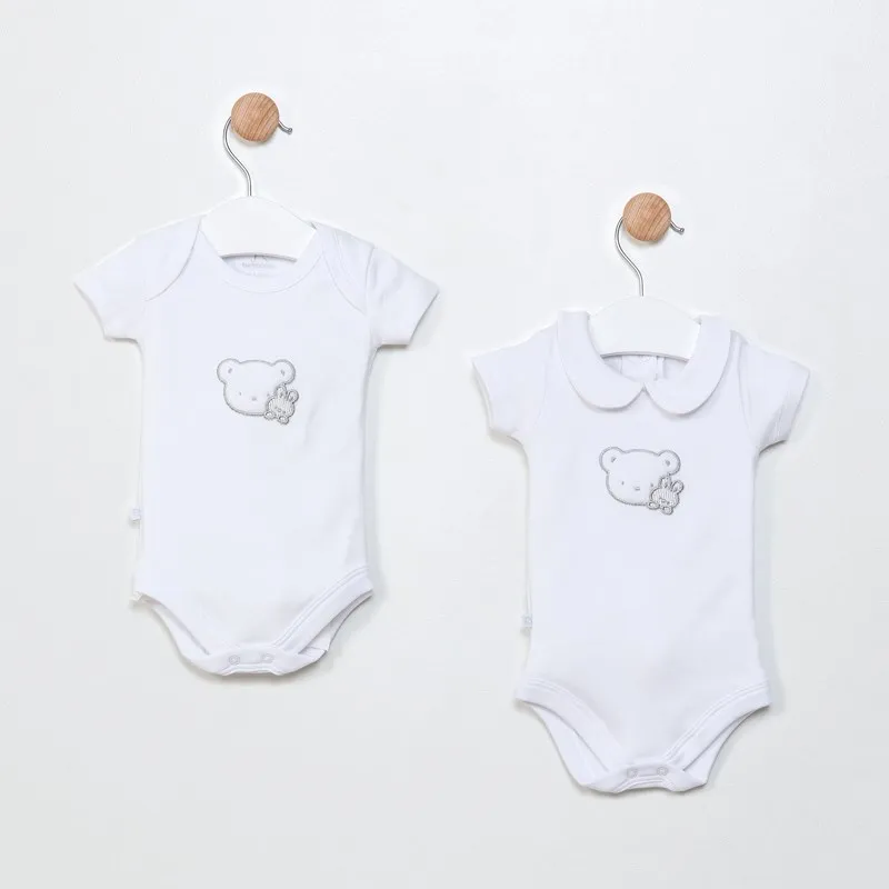 Funna Baby Piccolo Mondo 2-Piece Body Set- White