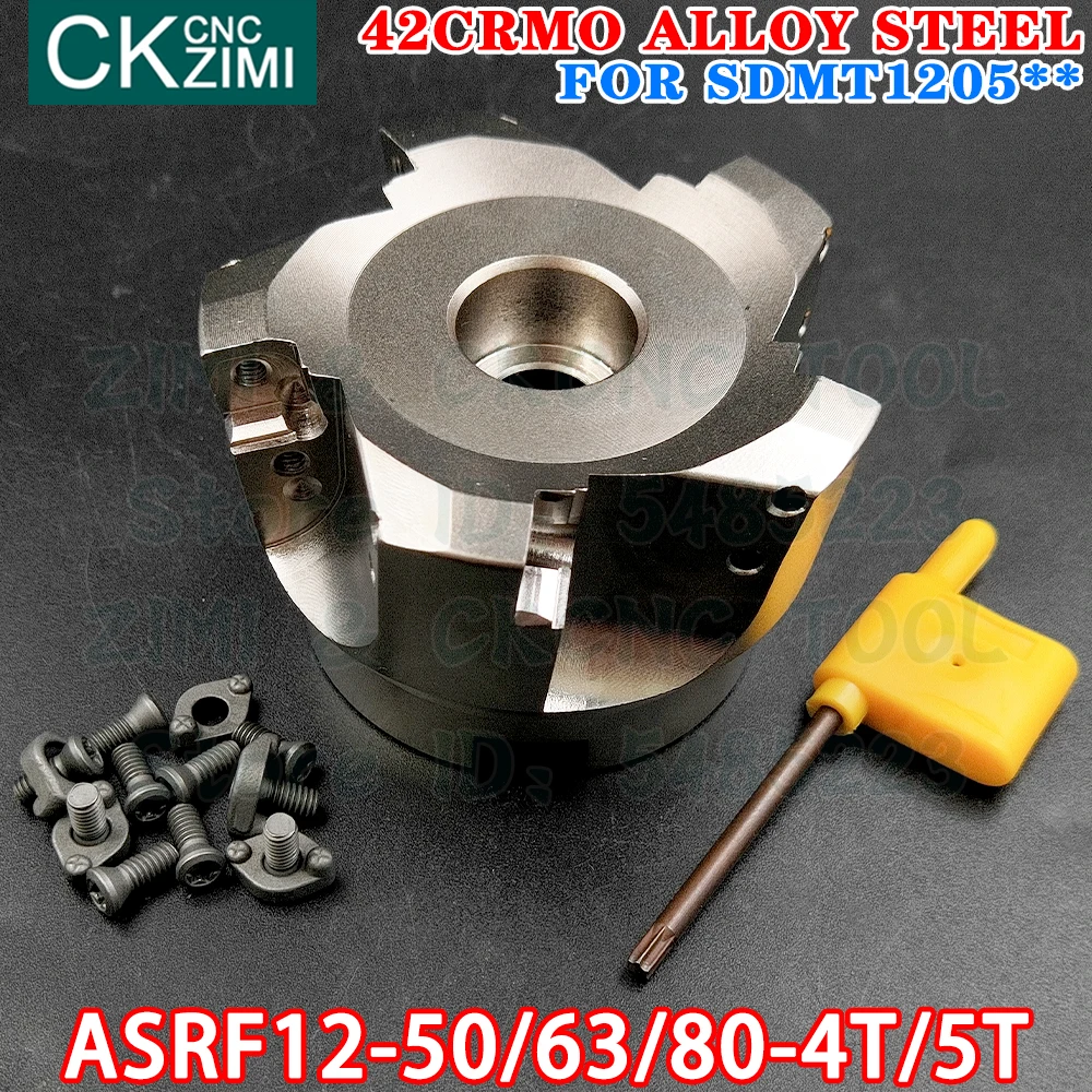 ASRF 12-80-27-5T ASRF 12-63-22-4T ASRF 12-50-22-4T face mill Rapid feed heavy cutting alloy face milling cutter for SDMT Inserts