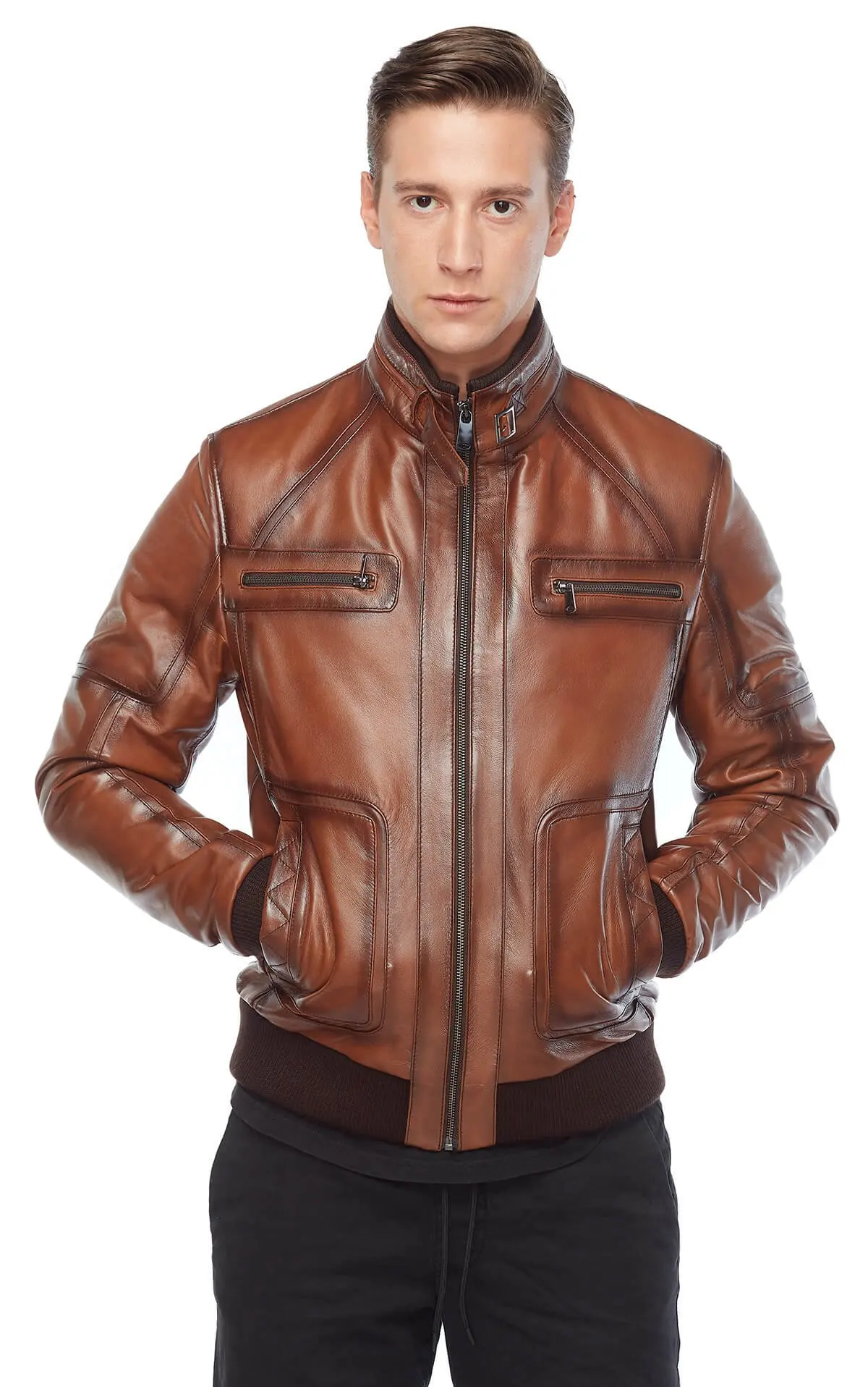 Feni Taba Tranh Phối Da Orjinal Da Cừu Thu Đông 2022 Biker Slim Size Lớn VintageTürkiye