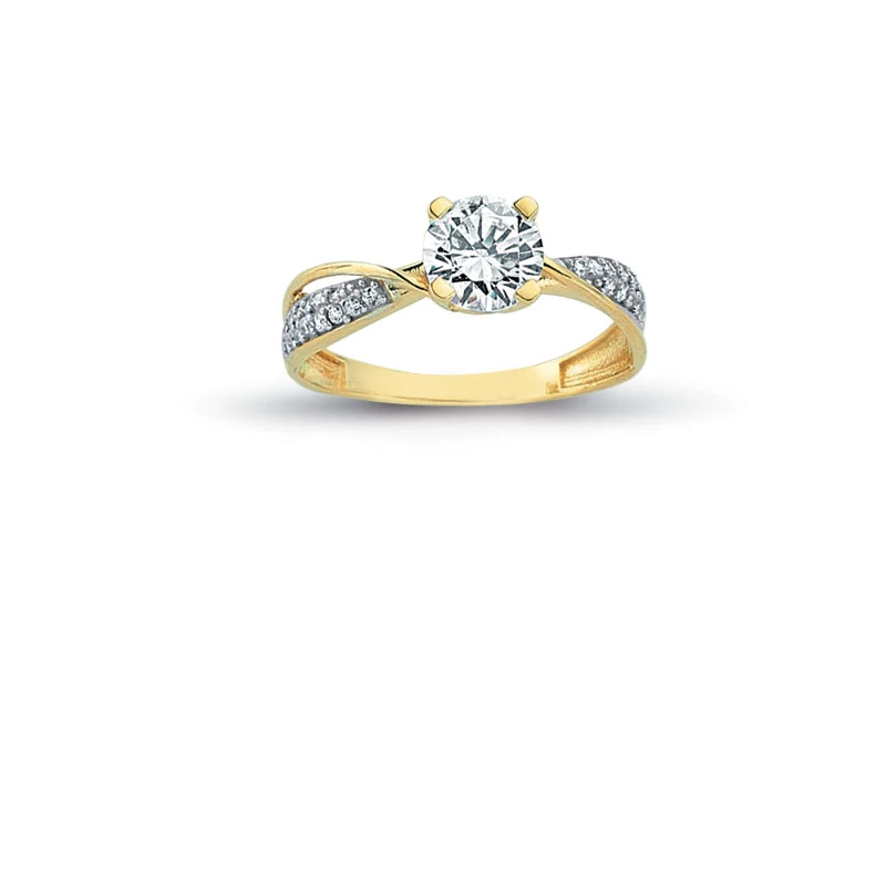 14K Solid Gold Gracious Solitaire Engagement Wedding Ring