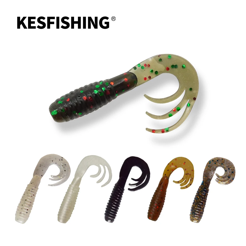 KESFISHING Silicon Plastics Soft Lures TRIPPLE GRUB 38mm Best Quality Professional Pesca Artificial Fishing Baits