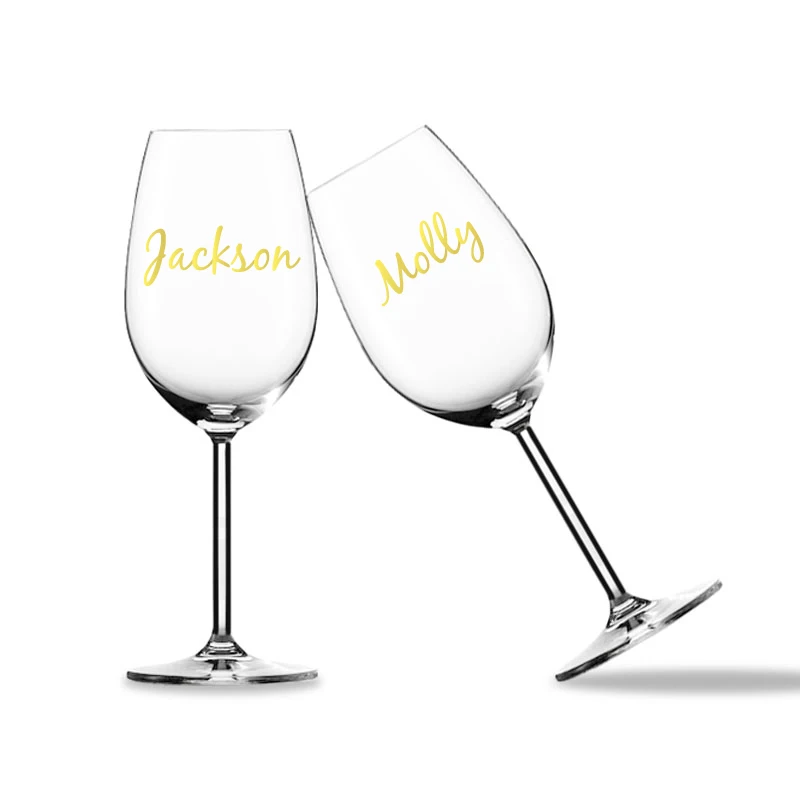 Custom Name DIY Bridal Party Glass Decal vinyl sticker for Classic Champagne Glasses - Personalized Bridal Titles for birthday