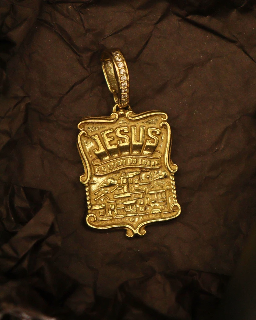 Ancient Coin Pendant Jesus is the owner of the place Craving-Eternal guarantee in color! Gold Pendant similar 18K gold