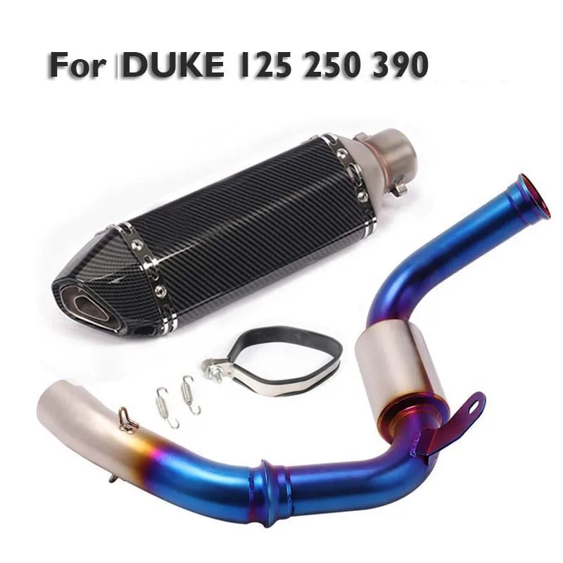 Motorcycle Exhaust System  Muffler Silencer Baffles Tip Connector Link Tube Modified for  DUKE 125 250 390 RC390 2017-2020