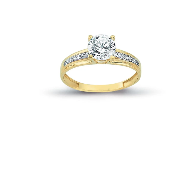 14K Solid Gold Solitaire Gracious Engagement Wedding Ring