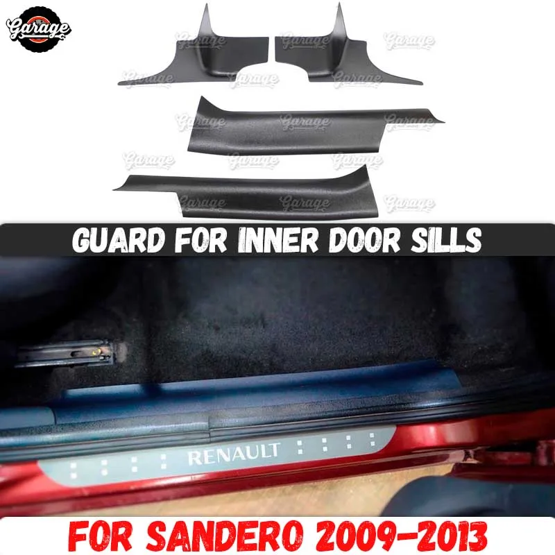 

Guards of inner door sills for Renault / Dacia Sandero 2009-2013 ABS plastic accessories protect of carpet car styling tuning