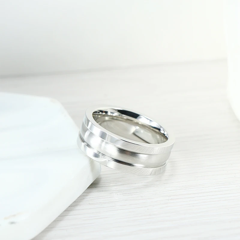8mm Men\'s Vintage Cobalt Chrome Ring Anticorrosive Durable Comfort Fit Wedding Engagement Ring Size 7 to 13