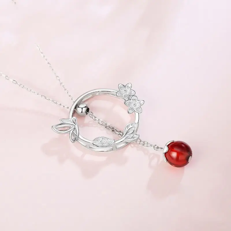 Tian Guan Ci Fu Fashion Necklace Hua Cheng Xie Lian Cute Red Bead Pendant Heaven Official’s Blessing Jewelry Costume Accessories