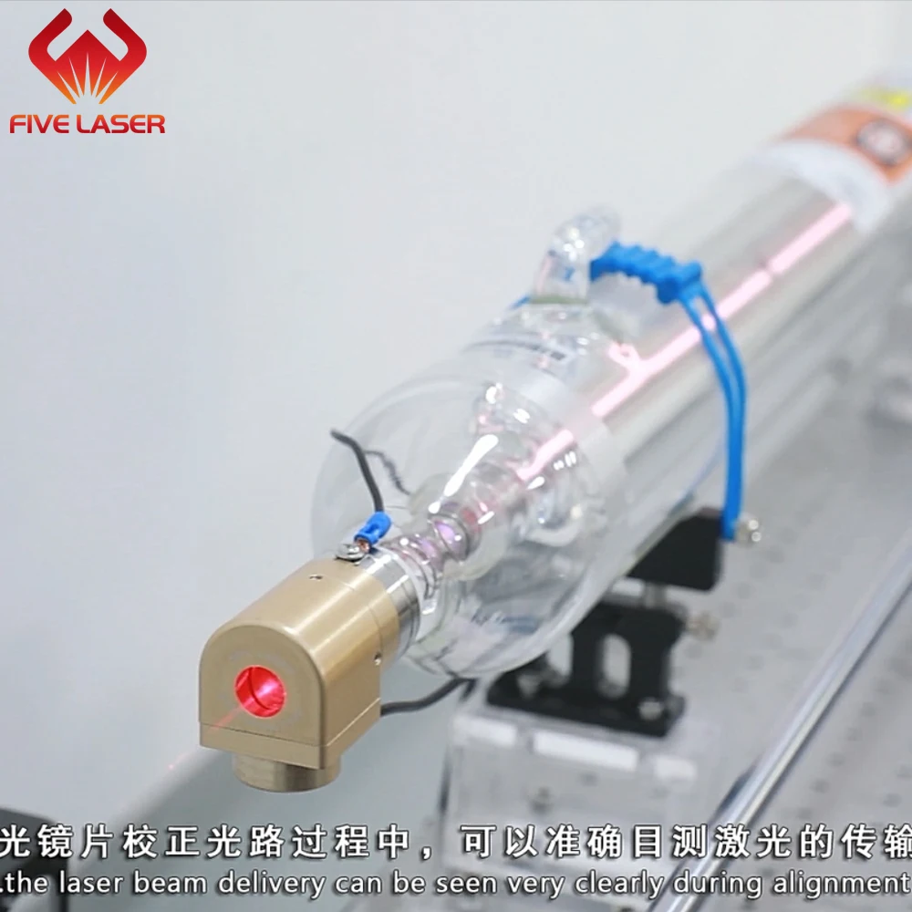 40w visable CO2 glass laser tube TR40 with red pointing for alignment and red preview made by SPT factory