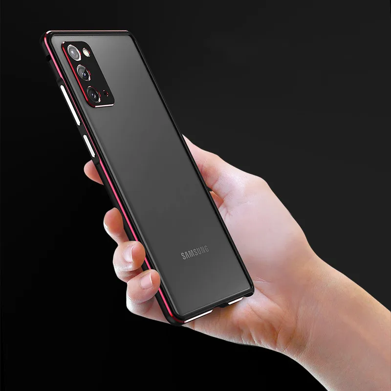 For Samsung Galaxy S22 S21 Ultra S22+ Note 20 Ultra Aluminum metal bumper Frame Slim Cover phone case+ carmera Protector