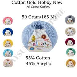 1 Ball Alize Cotton Gold Hobby New Amigurumi Yarn 50 Gram 165 Mt. All Color Option Crochet Tool Kit