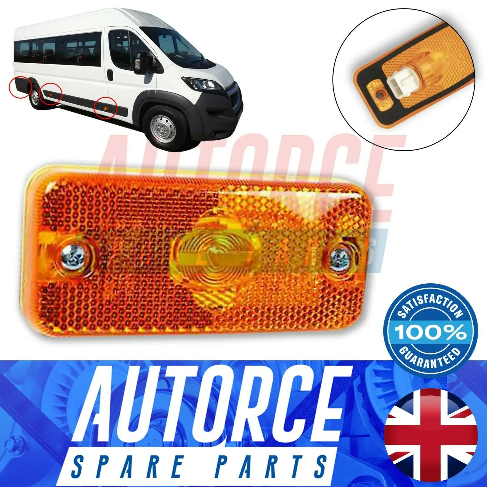 AUTORCE SIDE MARKER LAMP INTENDED FOR PEUGEOT BOXER FOR CITROEN RELAY FOR FIAT DUCATO FOR IVECO DAILY 329718, 6303A1, 6303A0