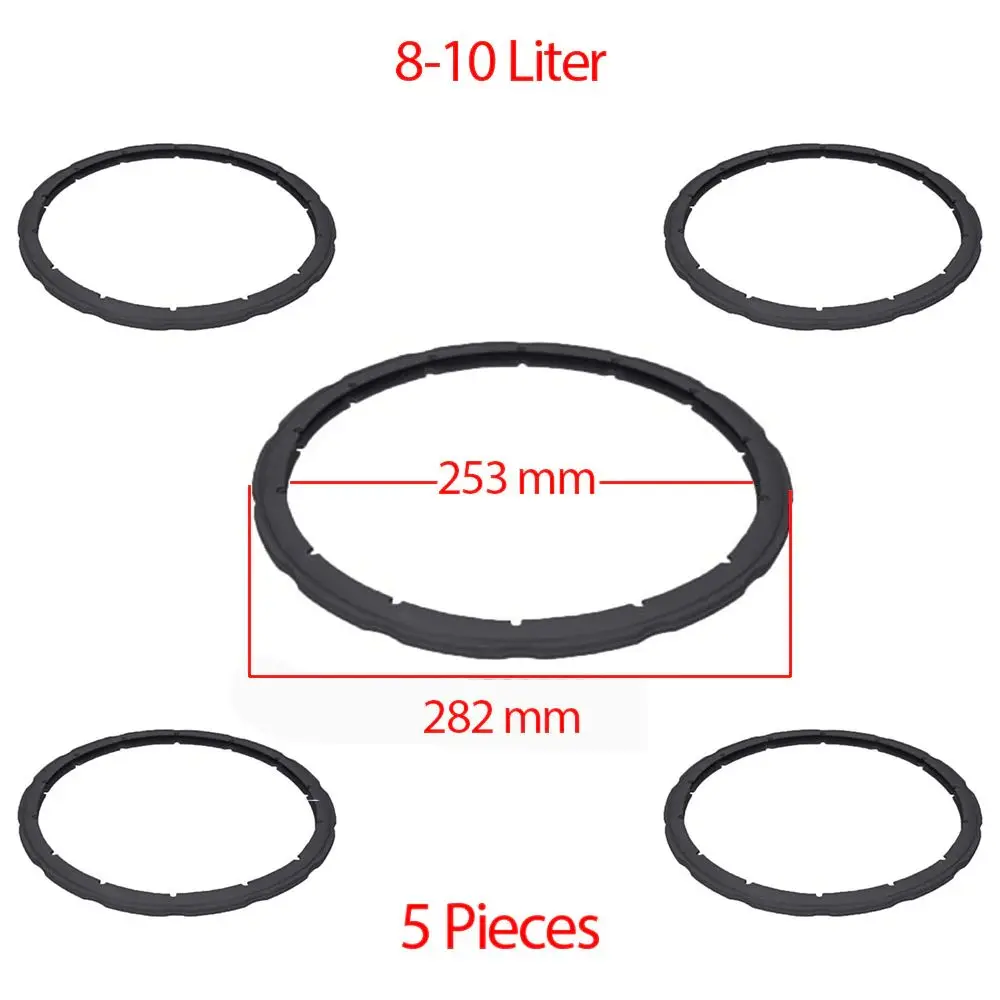 Steam Pressure Seal Pressure Cooker Sealing Ring Replacement For SEB Tefal Clipso 8-10 1liter (5 Pieces)