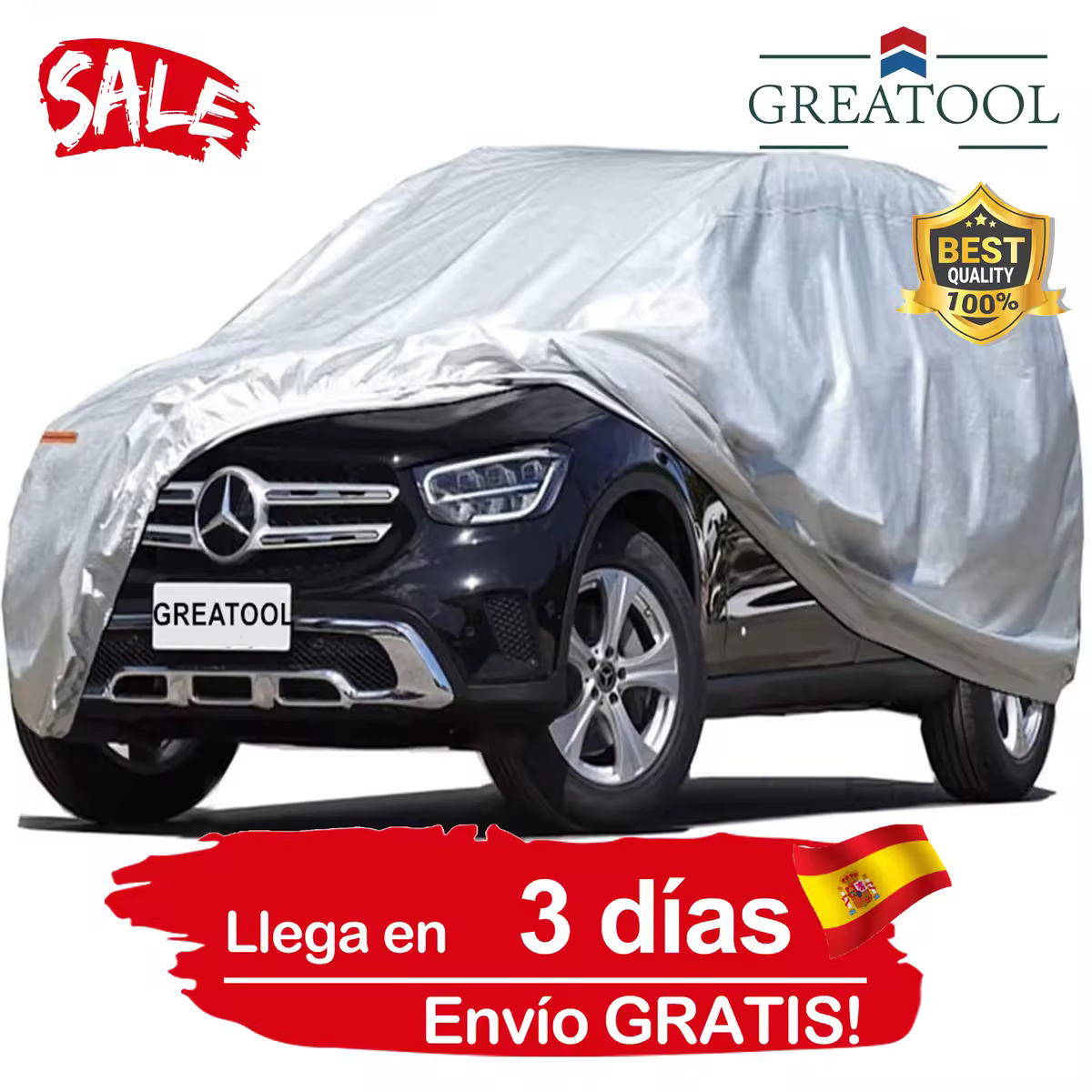 Funda exterior universal para coche, protector impermeable a prueba de polvo, sol y nieve para vehículo sedán o VUD o SUV