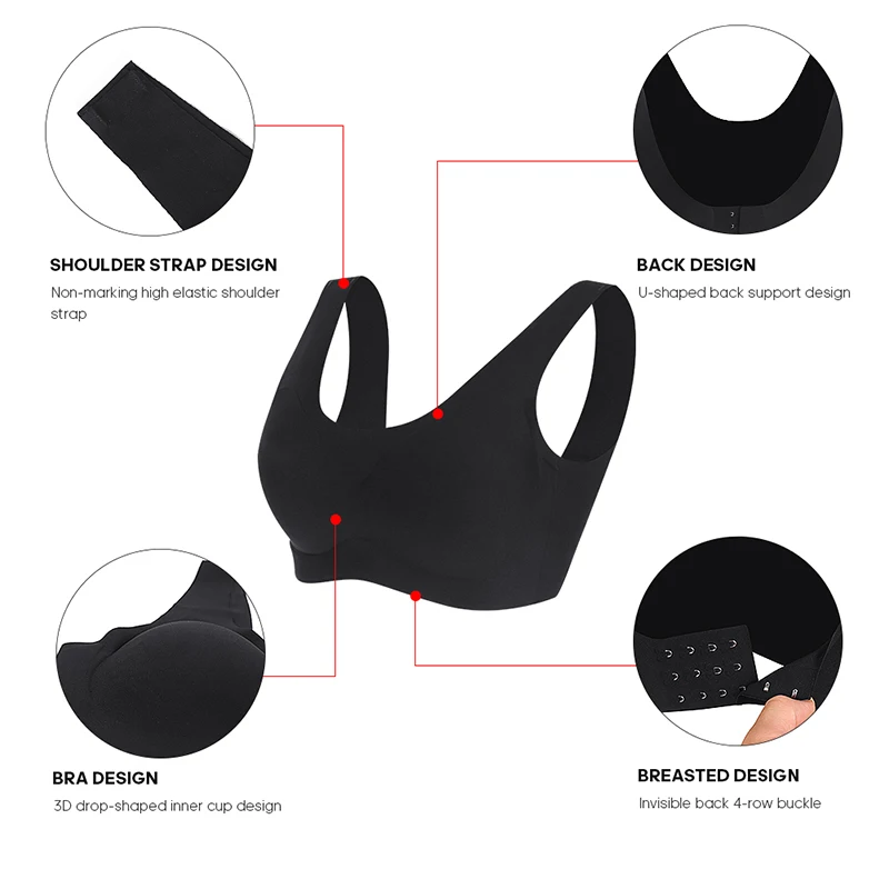 Urtal Thin Bras For Women Seamless Gathered Bra Push Up Bralette Sports Bra Soft Vest Brassiere Pad Sleep Lingerie Underwear