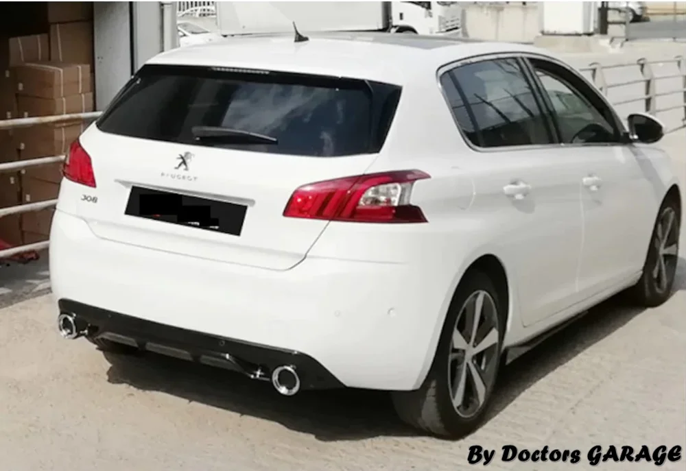 For Peugeot 308 2014 2015 2016 2017 2018 2019 2020 GTI Model Diffuser Fake Exhausts Auto Car Accessory Glossy Black Sport