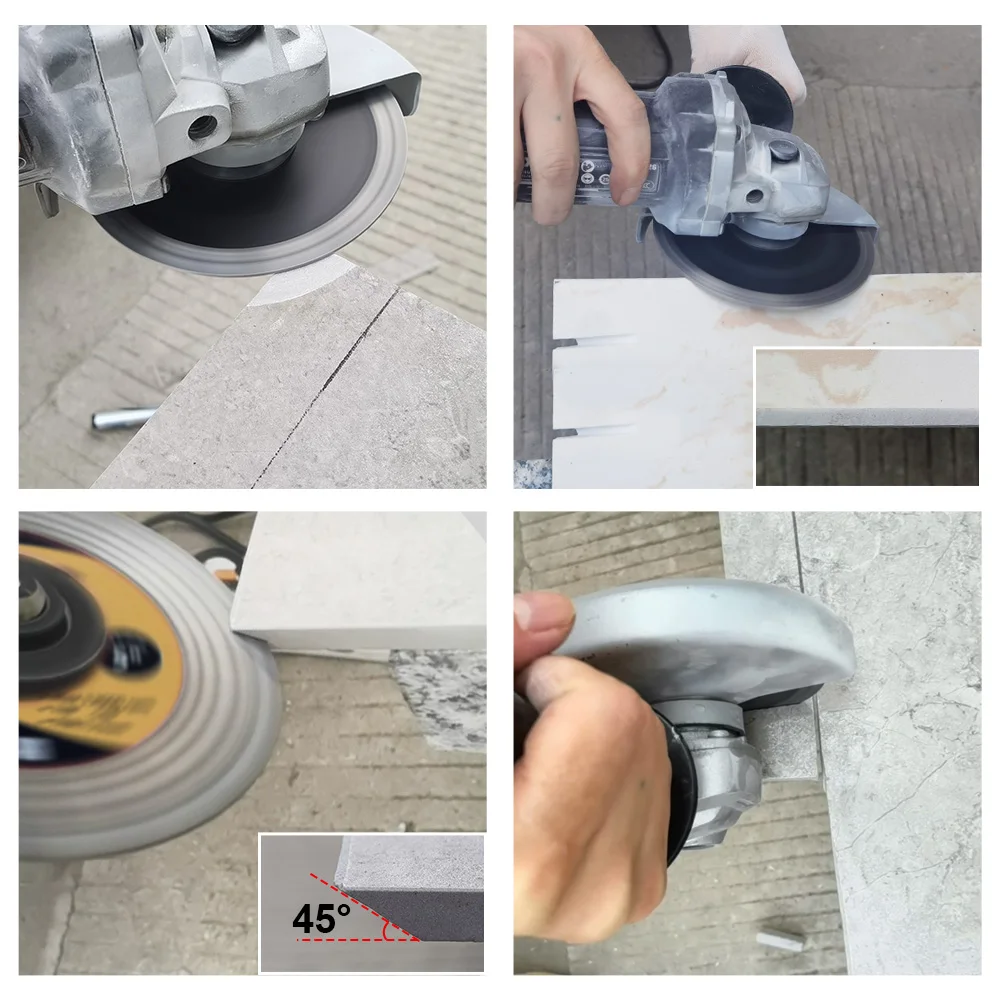Dia 115-125mm Super Porcelain Tile Cutting Blade Diamond Turbo Saw Blade For Cutting and Grinding Granite Marble Ceramic Tile