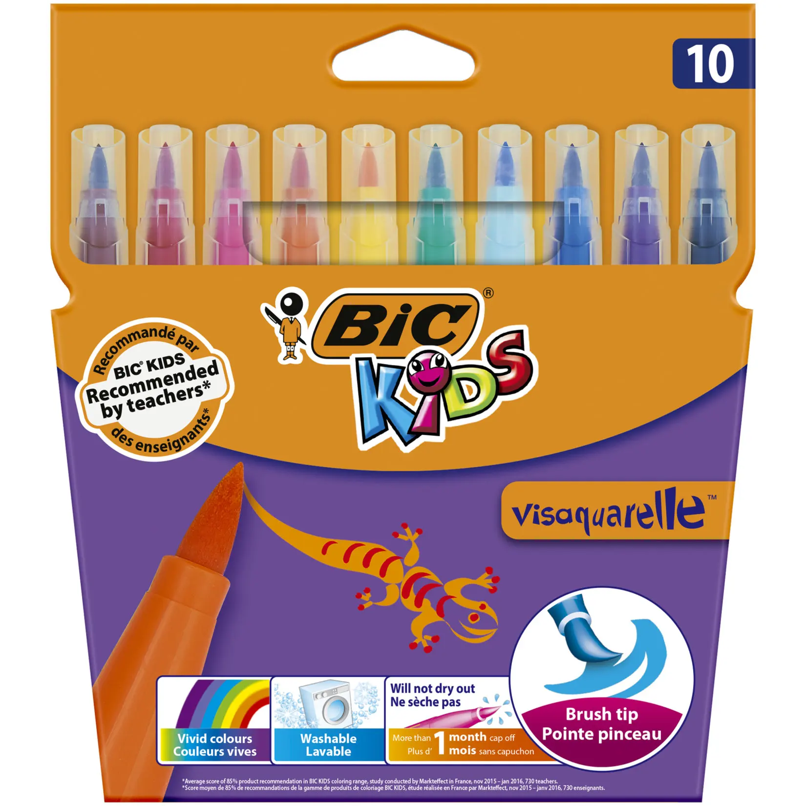 

Brush Tip Paint Pens BIC Kids Child One-Piece 10'lu Box School Trainers For Ideal Practical Tutorial Üründür