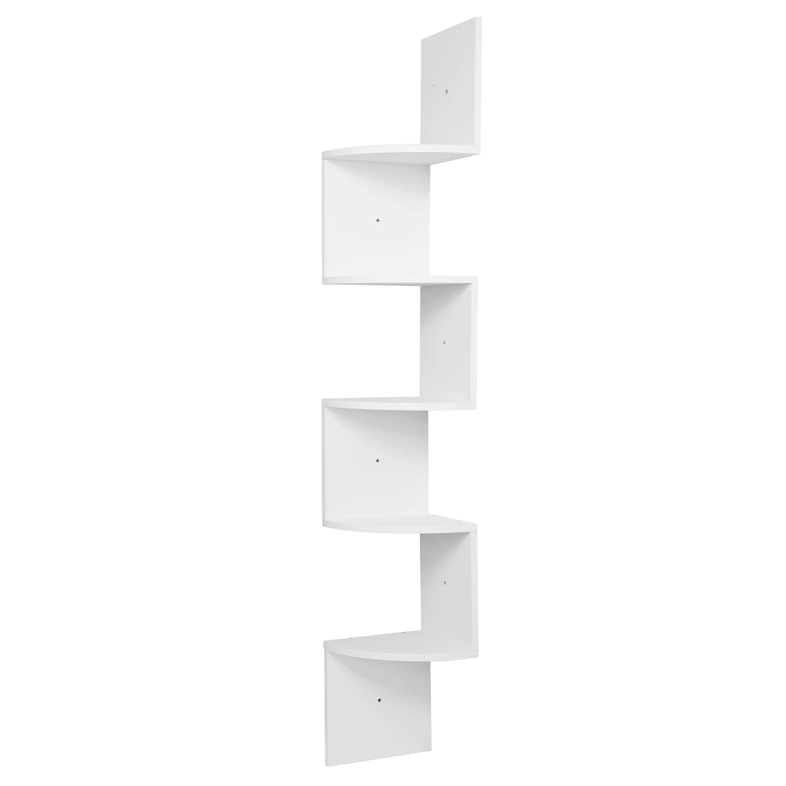 1PC White Black 5 Tiers Zigzag Style Decorative Wall Shelf Bookcase Corner CD DVD Shelf for Home Organization Decoration