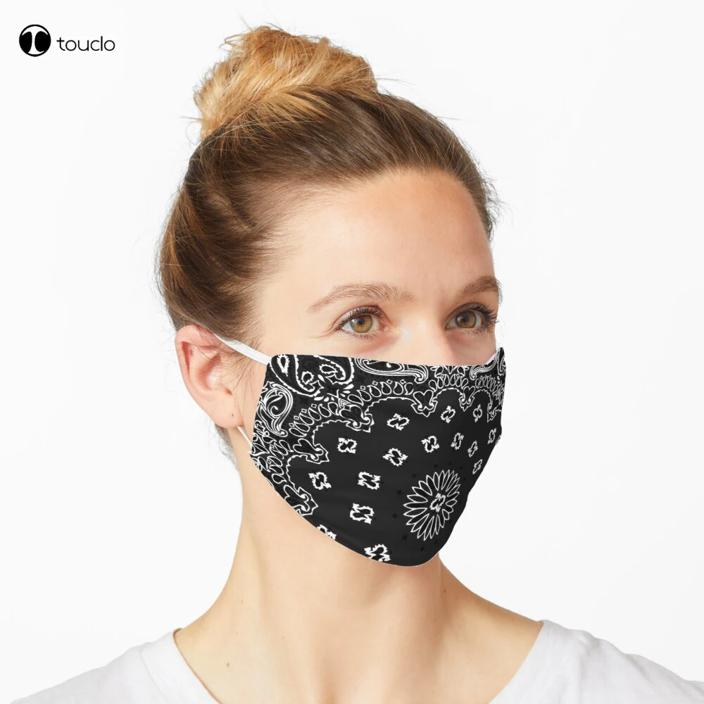 Classic Bandana Style (BLACK version)Mask Face  Filter Pocket Cloth Reusable Washable