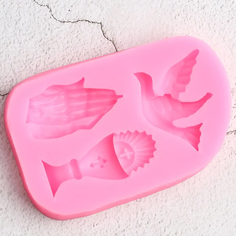 Holy Communion Silicone Mold Dove Prayer Hand Fondant Molds Cupcake Topper Cake Decorating Tools Candy Chocolate Gumpaste Molds