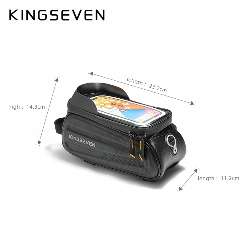 KINGSEVEN Waterproof Bike Front Top Tube Bag Touch Screen Phone Case Bag MTB Mountain Road Cycling Bicycle Bag Bike Accessories