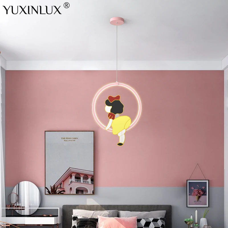 

Creative Princess Led Chandeliers Girl's Room Pendant Lamps For Living Room Children's Bedroom Dining Indoor Hanging Lightings