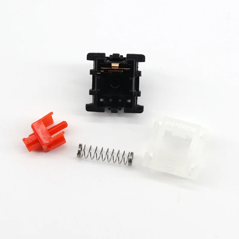 مفاتيح Gateron 5 Pin مفتاح لوحة المفاتيح الميكانيكية العلوي حليبي أسود أسفل مفاتيح سوداء أحمر-أبيض-أسود-أصفر-أزرق-بني رمح