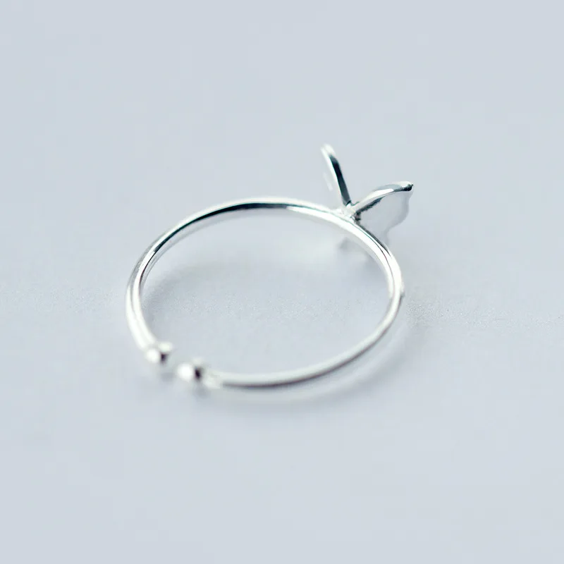 Versilberte Blütenblätter-Ringe für Frauen, süßer, schlichter, modischer, offener, verstellbarer Schmetterlingsring, Partyschmuck, Geburtstagsgeschenk – Detail 11