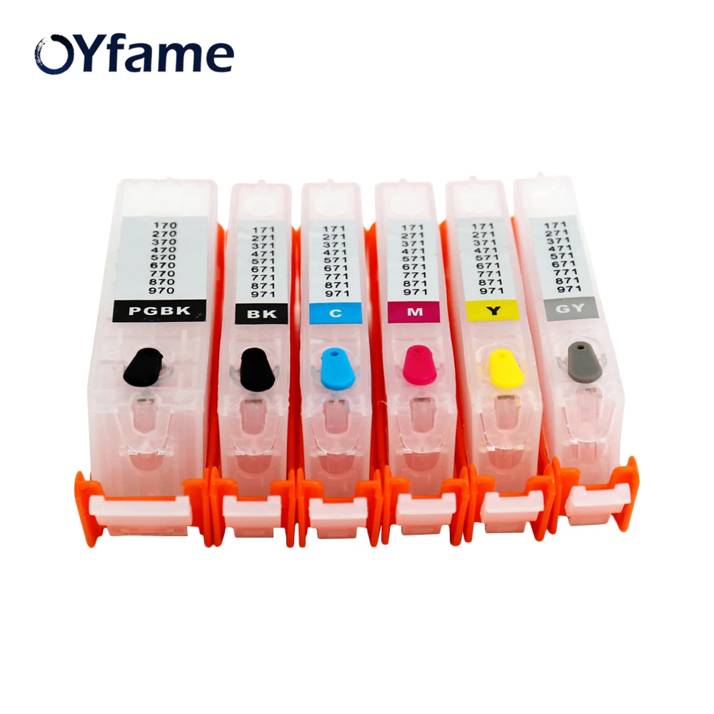 OYfame PGI570 CLI571 Refill ink Cartridge PGI-570 CLI-571 Cartridge for Canon MG7750 MG7751 MG7752 MG7753 TS9050 TS9055 TS8050