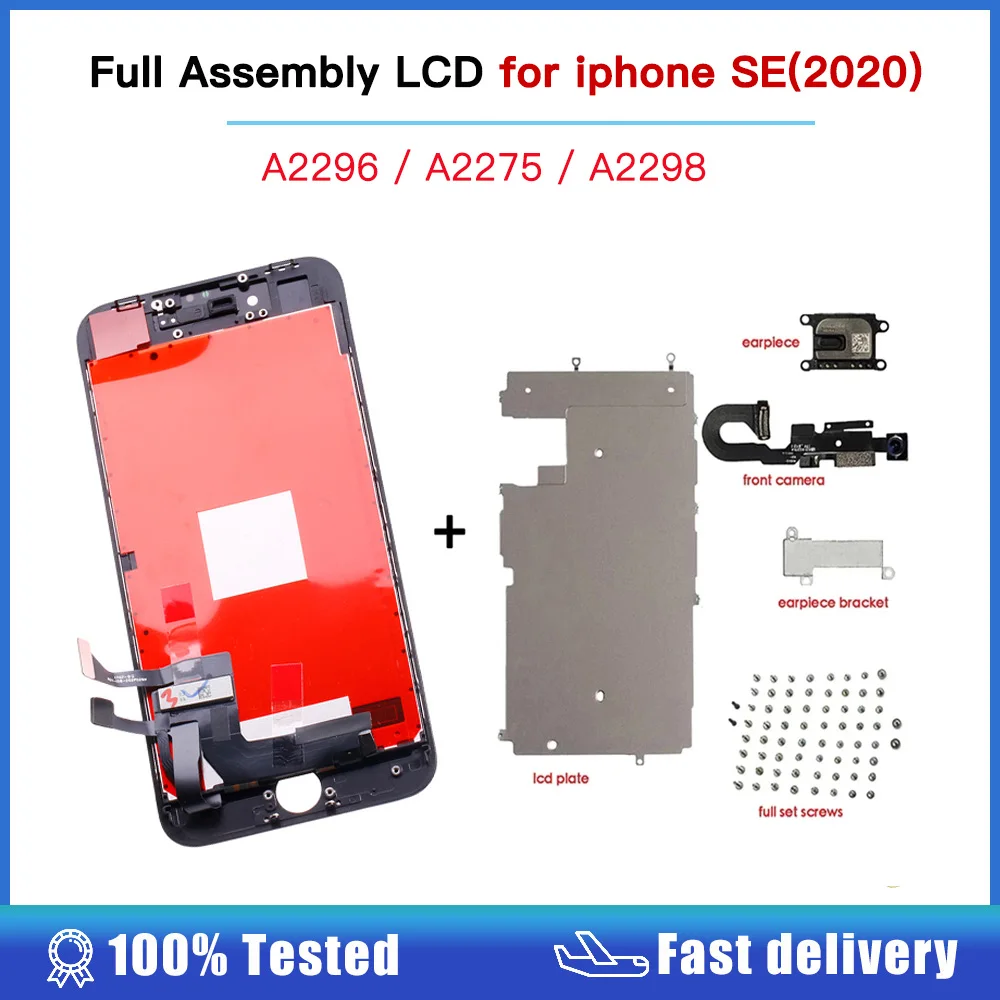 Display Full Assembly For iPhone SE SE2 2020 A2296 A2275 A2298 LCD Screen Touch Digitizer Se3 SE 2022 A2783 A2595 A2785 A2782